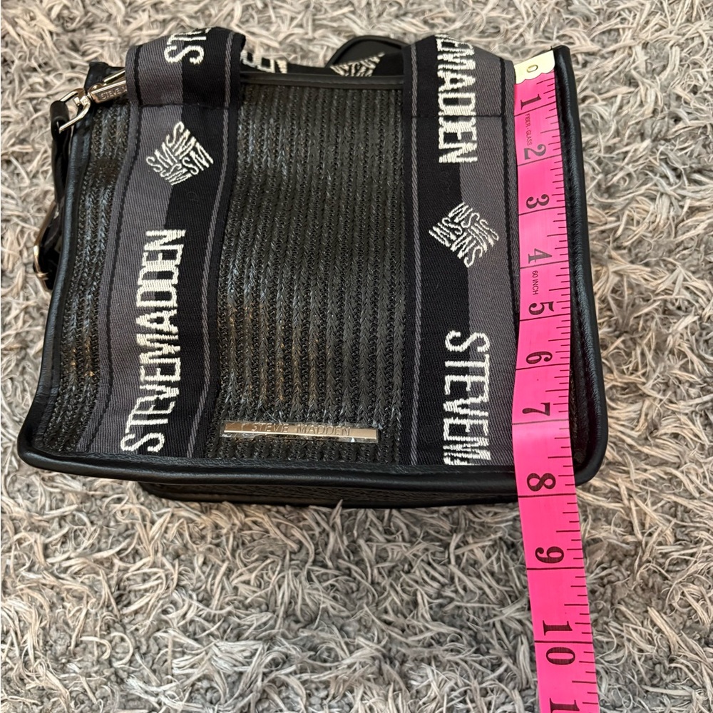 Steve Madden Straw Bwebber Bag - Black - Picture 8 of 9